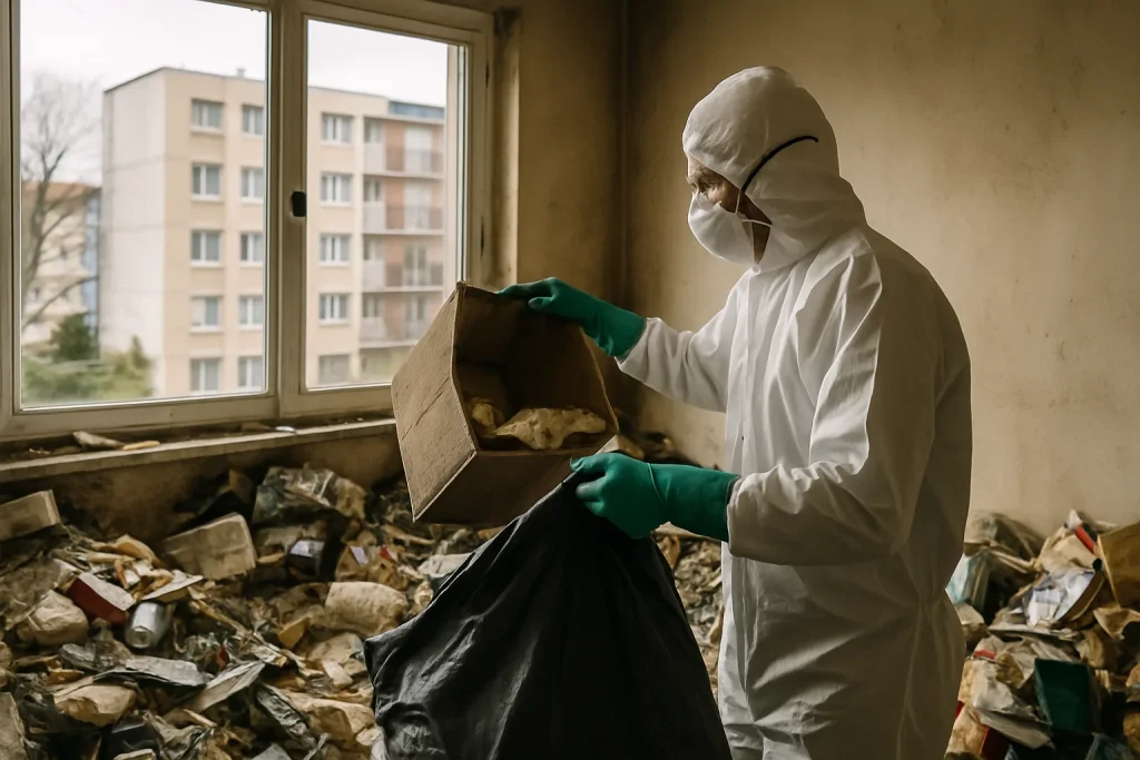 Appartement en désordre à Nogent-Sur-Oise, montrant des effets du syndrome de Diogène.
