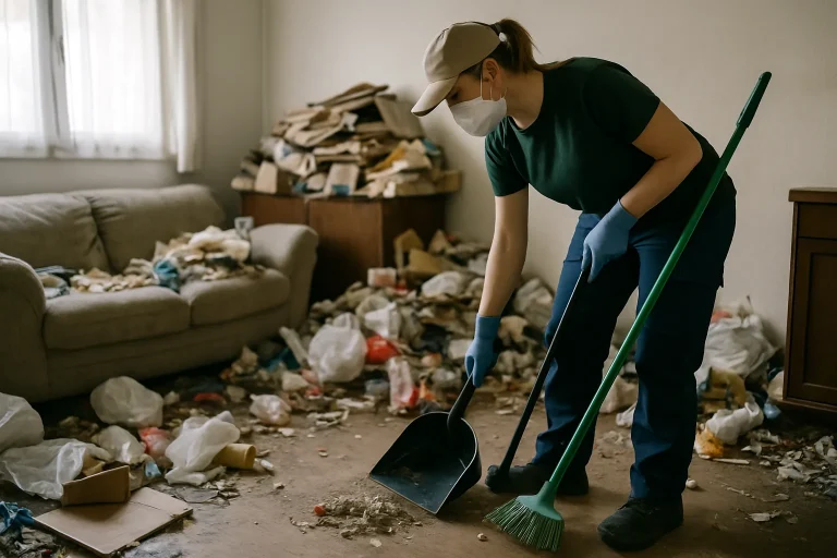 Intérieur d'un appartement à Oignies avec une accumulation d'objets, illustrant le syndrome de Diogène.
