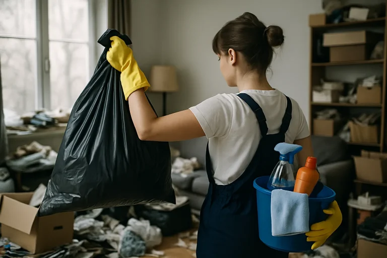 Appartement désordonné à Faches-Thumesnil, représentant le syndrome de Diogène.