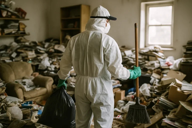 Appartement en désordre à Rousies, nécessitant un nettoyage professionnel du syndrome de Diogène.