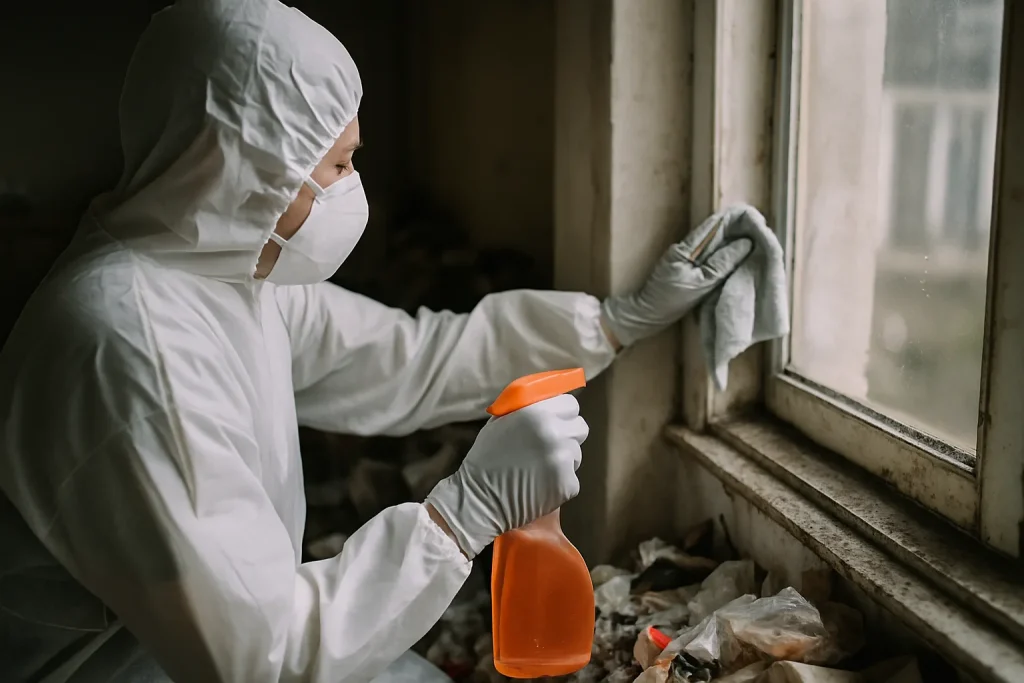 Appartement en désordre à Wavrin, illustrant le syndrome de Diogène.