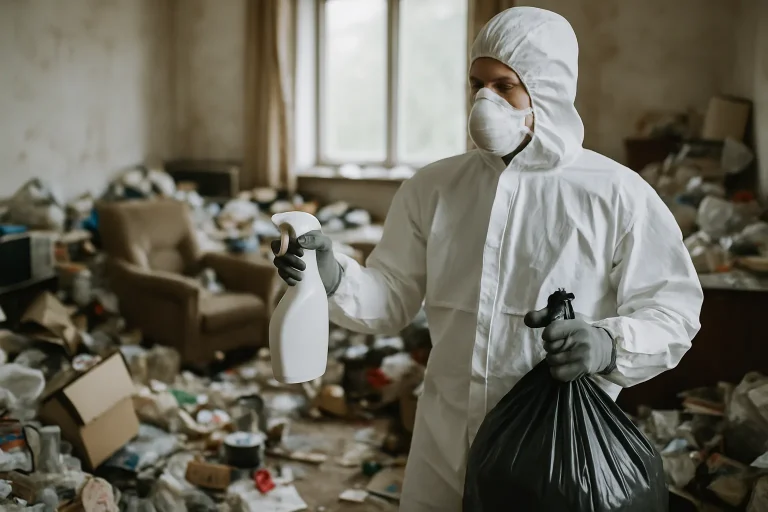Intérieur en désordre d'un appartement à Hirson, illustrant le syndrome de Diogène.